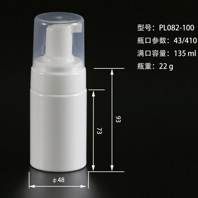 ISO14001 100ml bottiglie di plastica vuote, bottiglia dell'erogatore del lavaggio della carta bianca di BPA