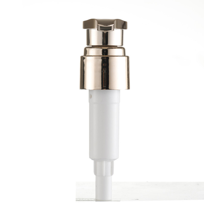 Pompa cosmetica dorata Logo Lasering di distribuzione del prodotto disinfettante della mano dei pp