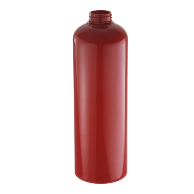 Recyclable Empty 900ml Large Capacity Round Shouldered Red Plastic Pet Shower Gel Pump Bottle